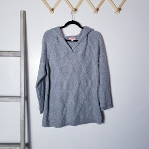 EVRI GRAY HOODED SWEATER SIZE OX